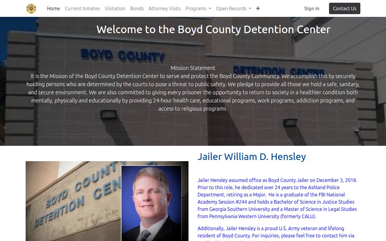 Boyd County Detention Center current inmate and booking record route